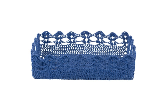 CROCHET BASKET 30.5x19x8 CM OCEAN LIGHT BLUE - 2188358