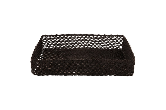 CROCHET BASKET 43x34x8 CM DARK BROWN - 2188365