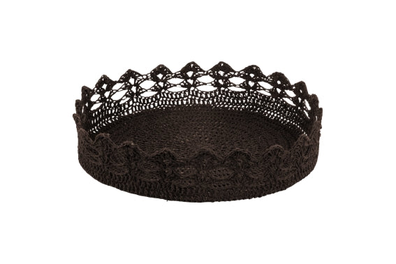 CROCHET BASKET D31x8CM CHOCOLATE DARK BROWN - 2188369