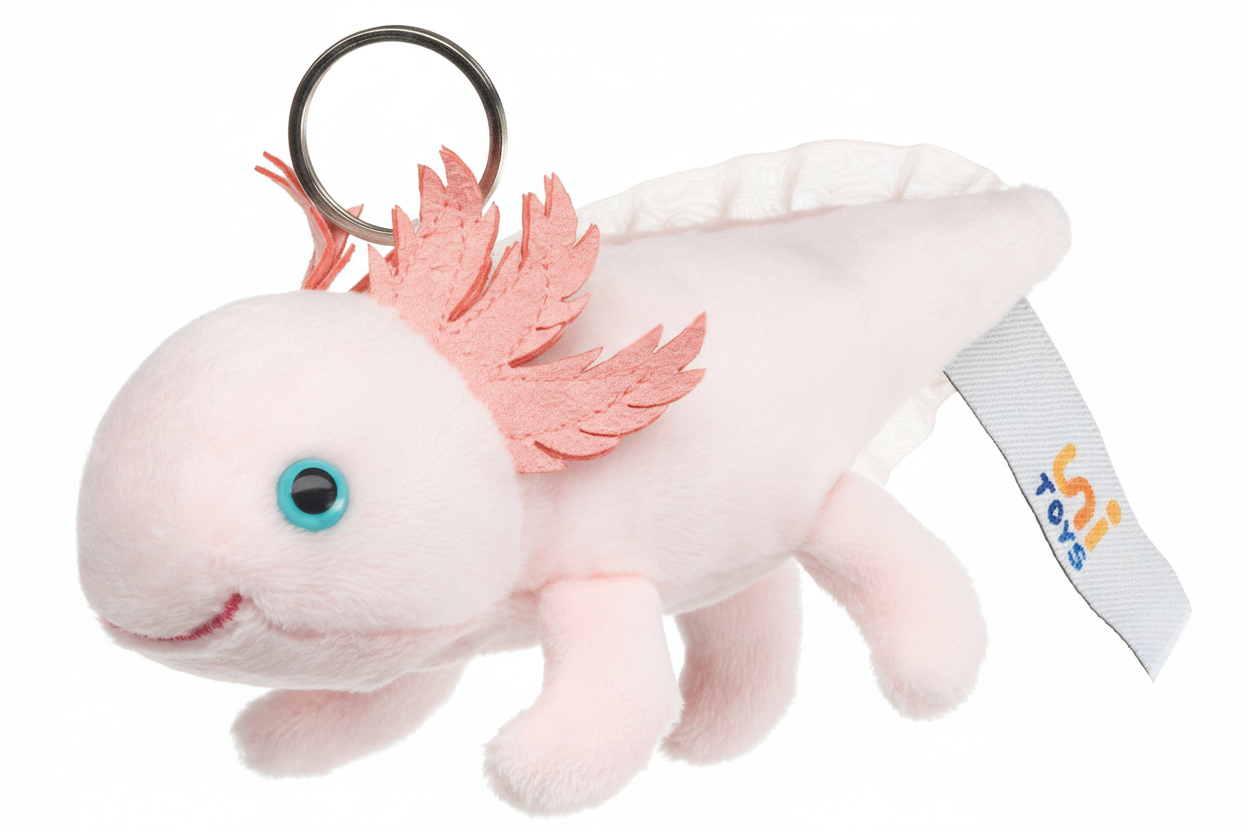 Axolotl pluche sleutelhanger