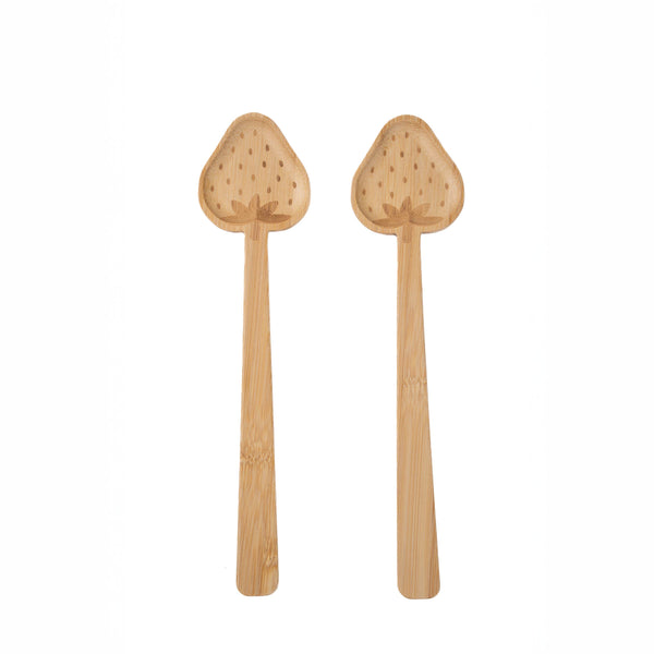 Bamboo Salad Servers Strawberries