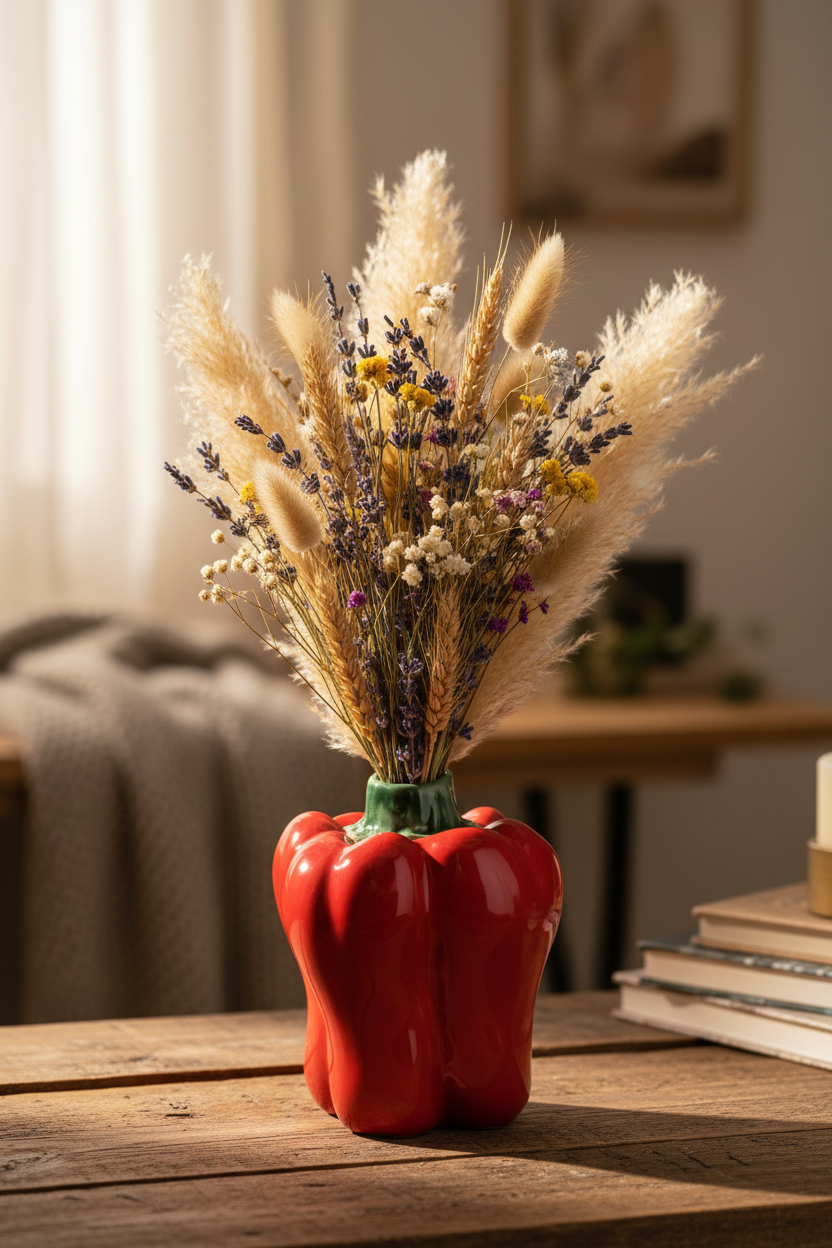 Small Red Pepper Vase