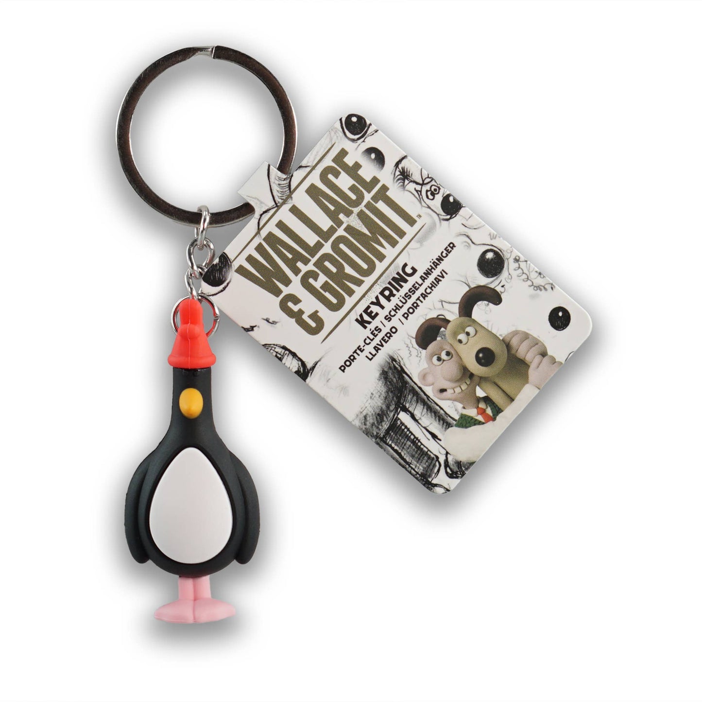 Wallace & Gromit Feather Keychain