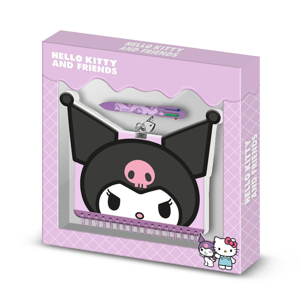 Kuromi Kawaii Journal Face-Pack + 6-Color Pen