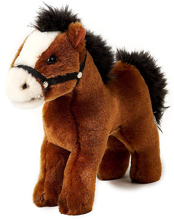 Cheval, debout, brun (sans selle) - peluche Uni Toys