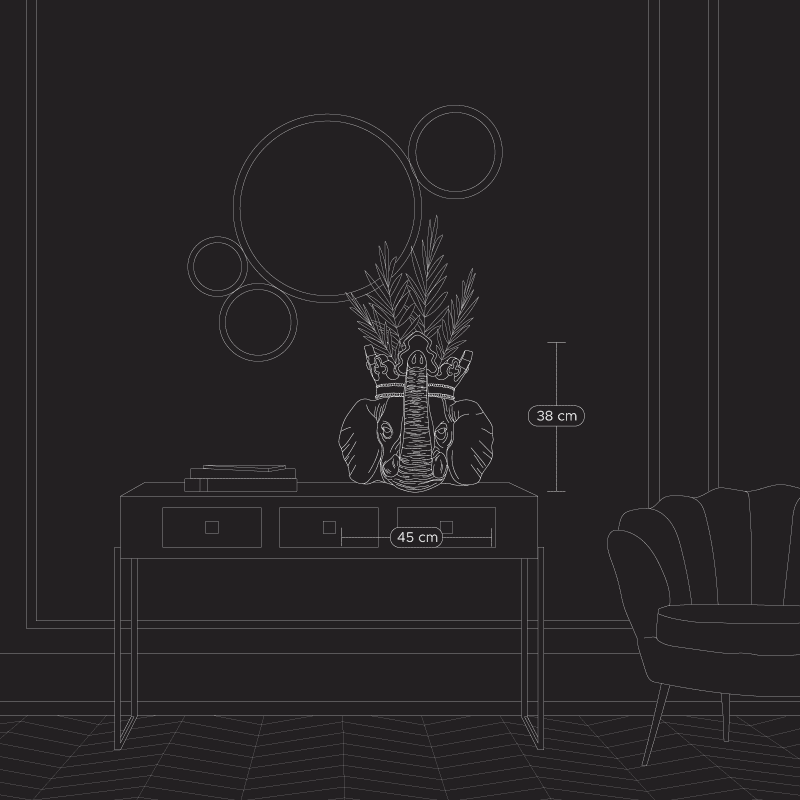 Jumbo Elephant Plant Pot, Gold