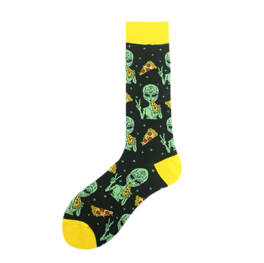 Alien & Pizza Socks