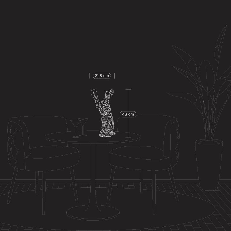 Lampe de table Lapin Meister Lampe, Argent