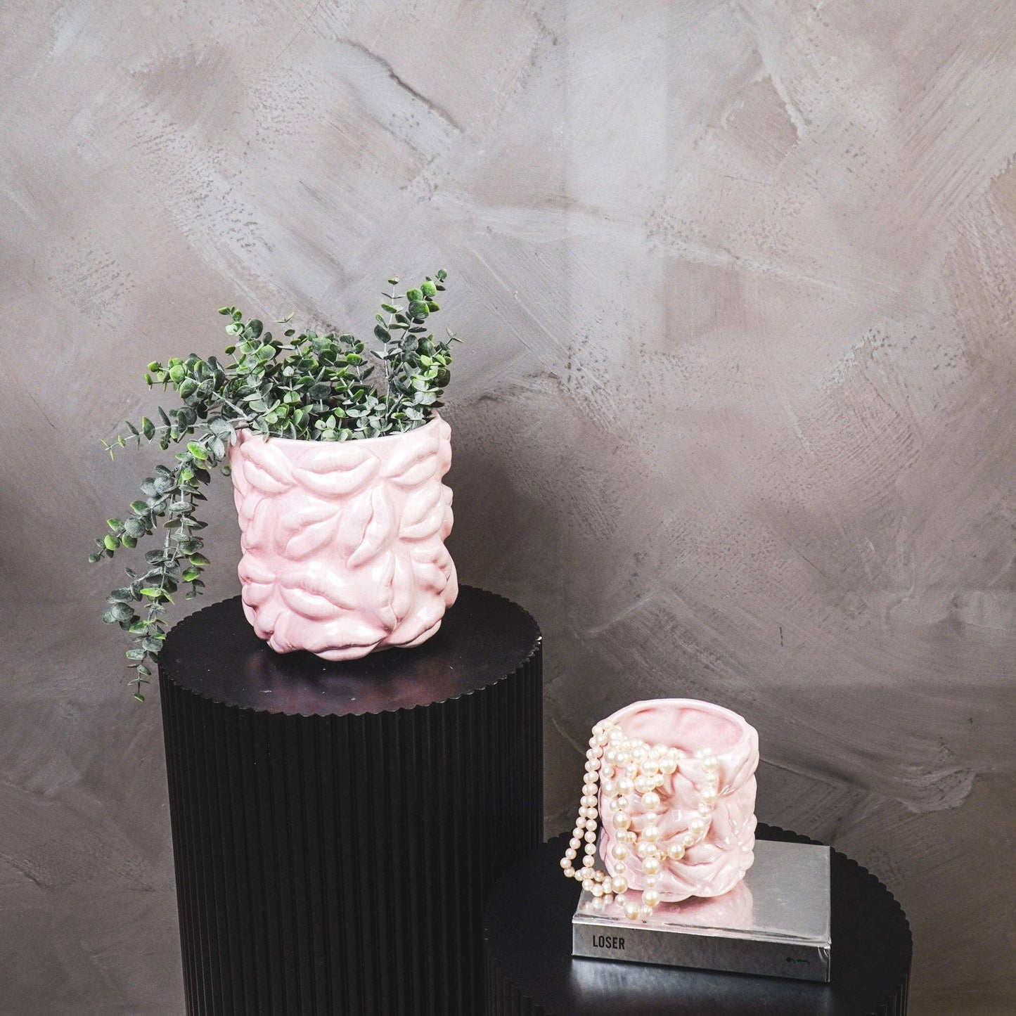 Pot - Kisses - Ceramic - Light Pink - 11x11x11.5cm