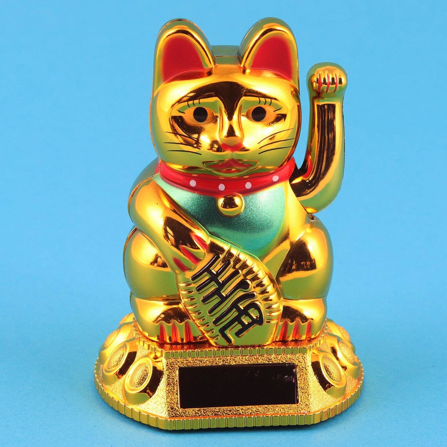 Golden solar lucky cat 8cm