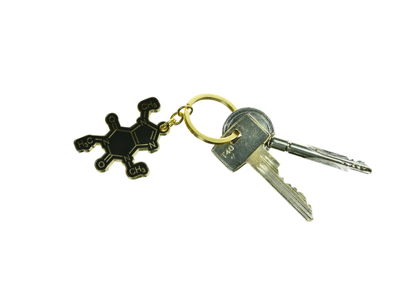 Sleutelhanger met koffiemolecuul