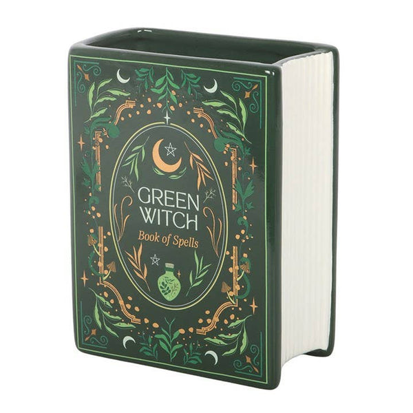 Book-Shaped Vase - Green Witch