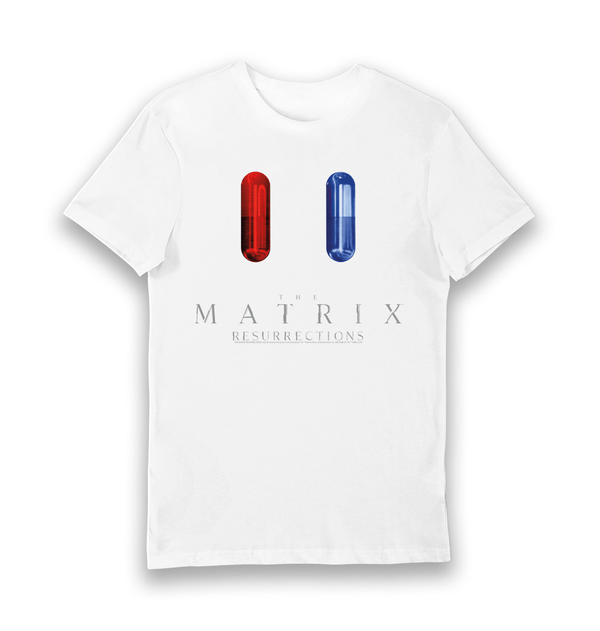 T-shirt adulte Matrix Resurrections pilules rouge et bleue