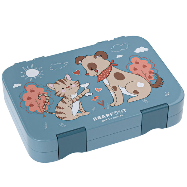 Kids' Lunch Box with Compartments, Lunchbox - Dog&Cat Blue