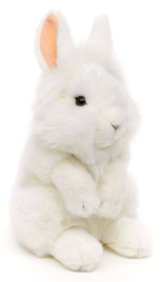 Peluche lapin angora blanc debout Uni Toys