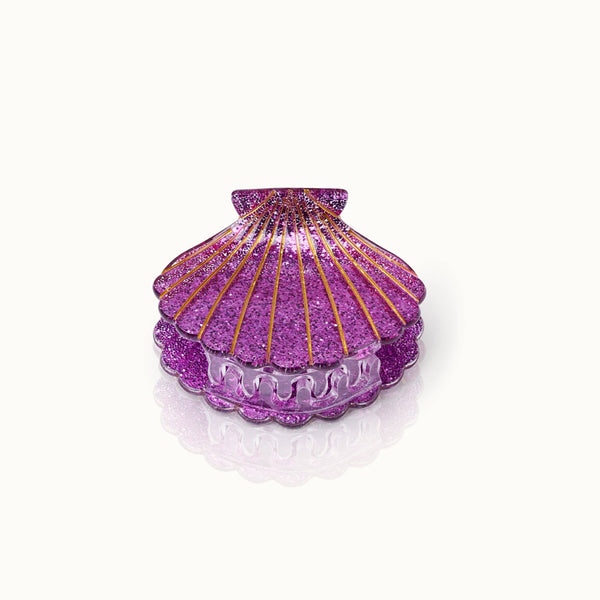 Glanzende paarse schelp haarclip