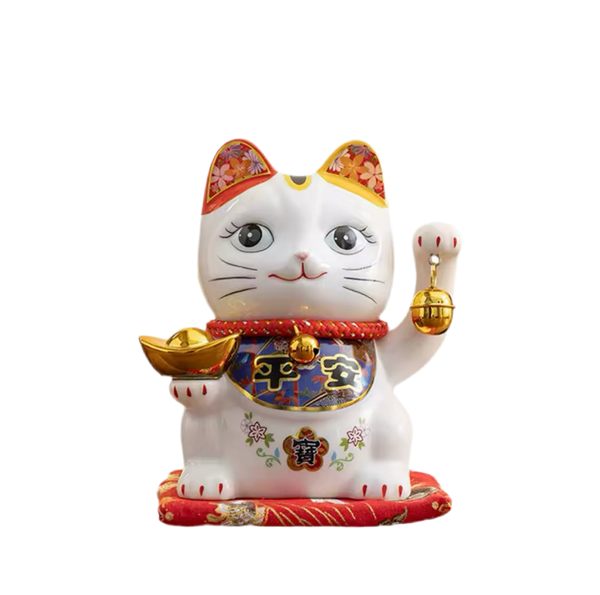 tirelire chat chanceux blanc lcc