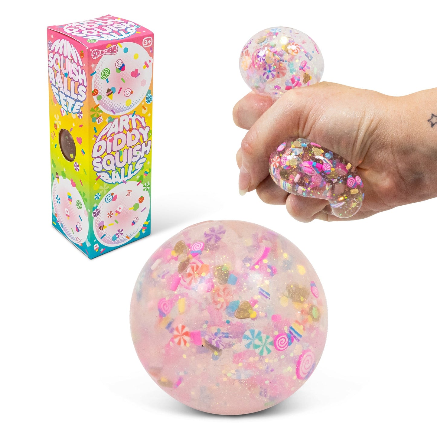 Scrunchems Party Diddy Squish Balls - Pack of 3