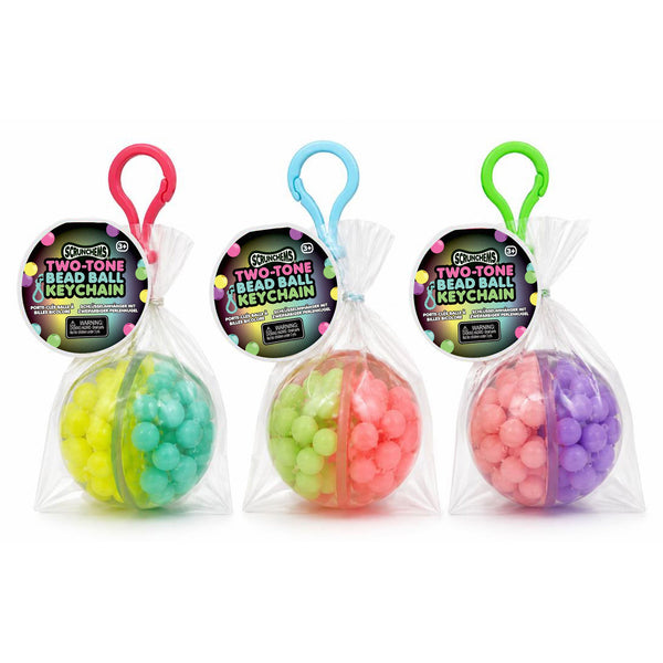 Scrunchems Tweekleurige Kralenbal Sleutelhanger – Assorti