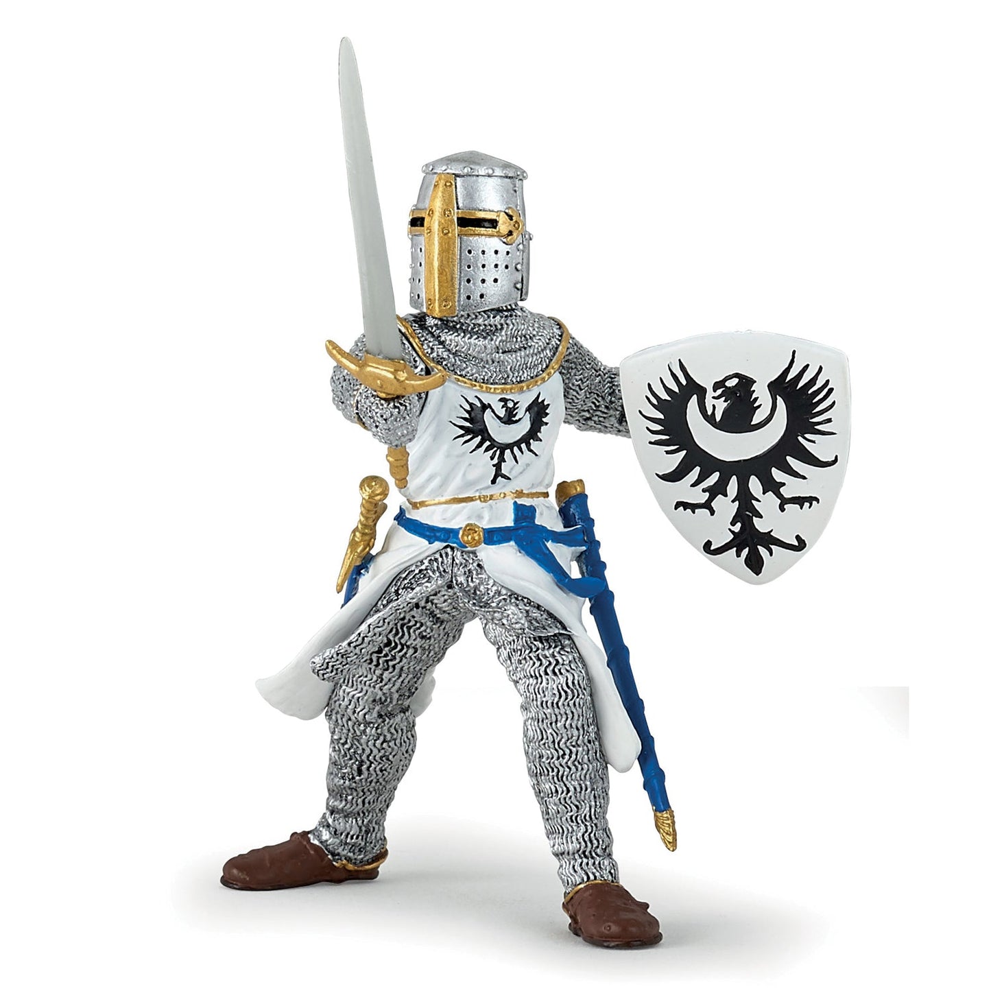 White Knight with Sword Figurine
