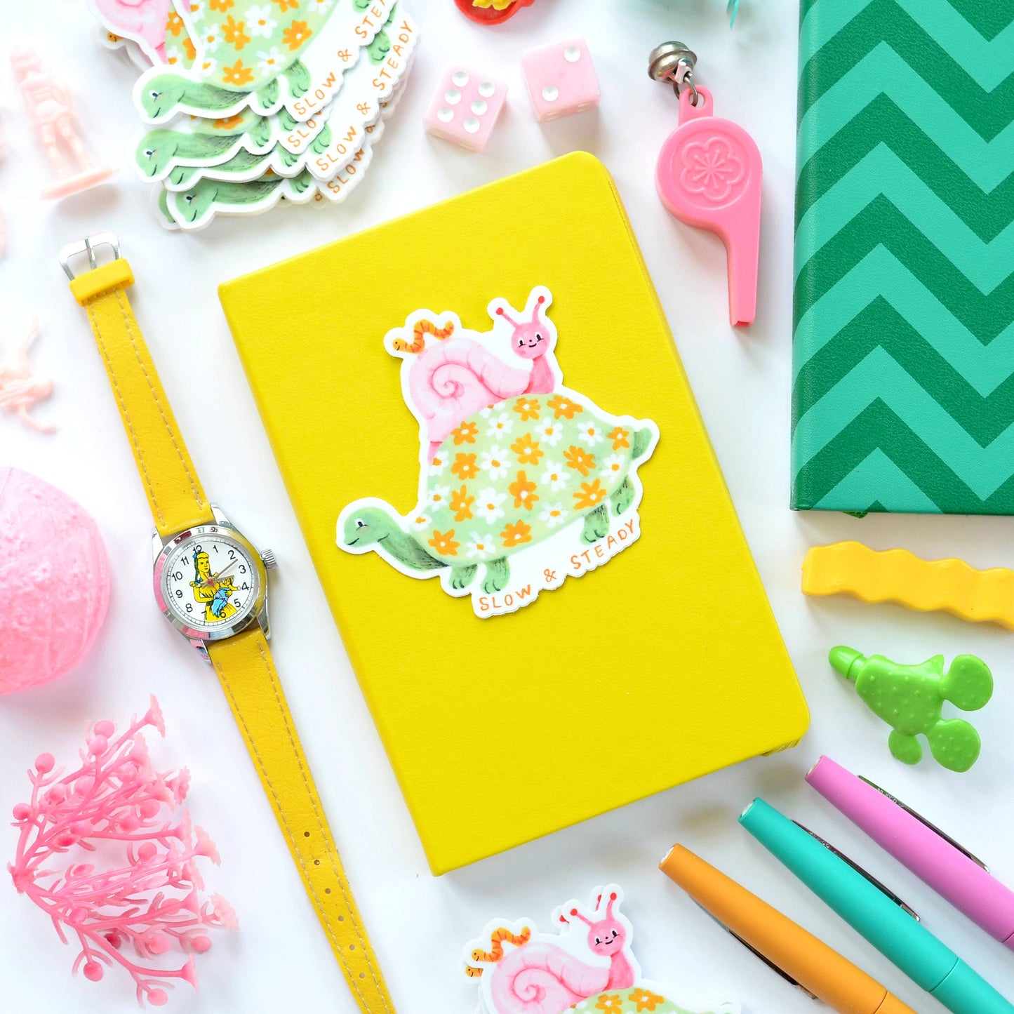 "Slow and Steady" sticker