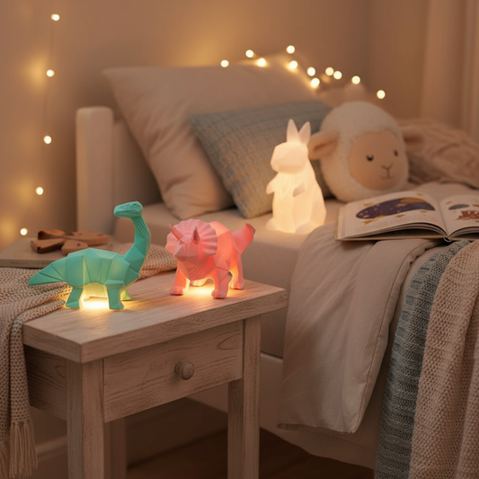Lampe Géométrique Dinosaures & Lapin