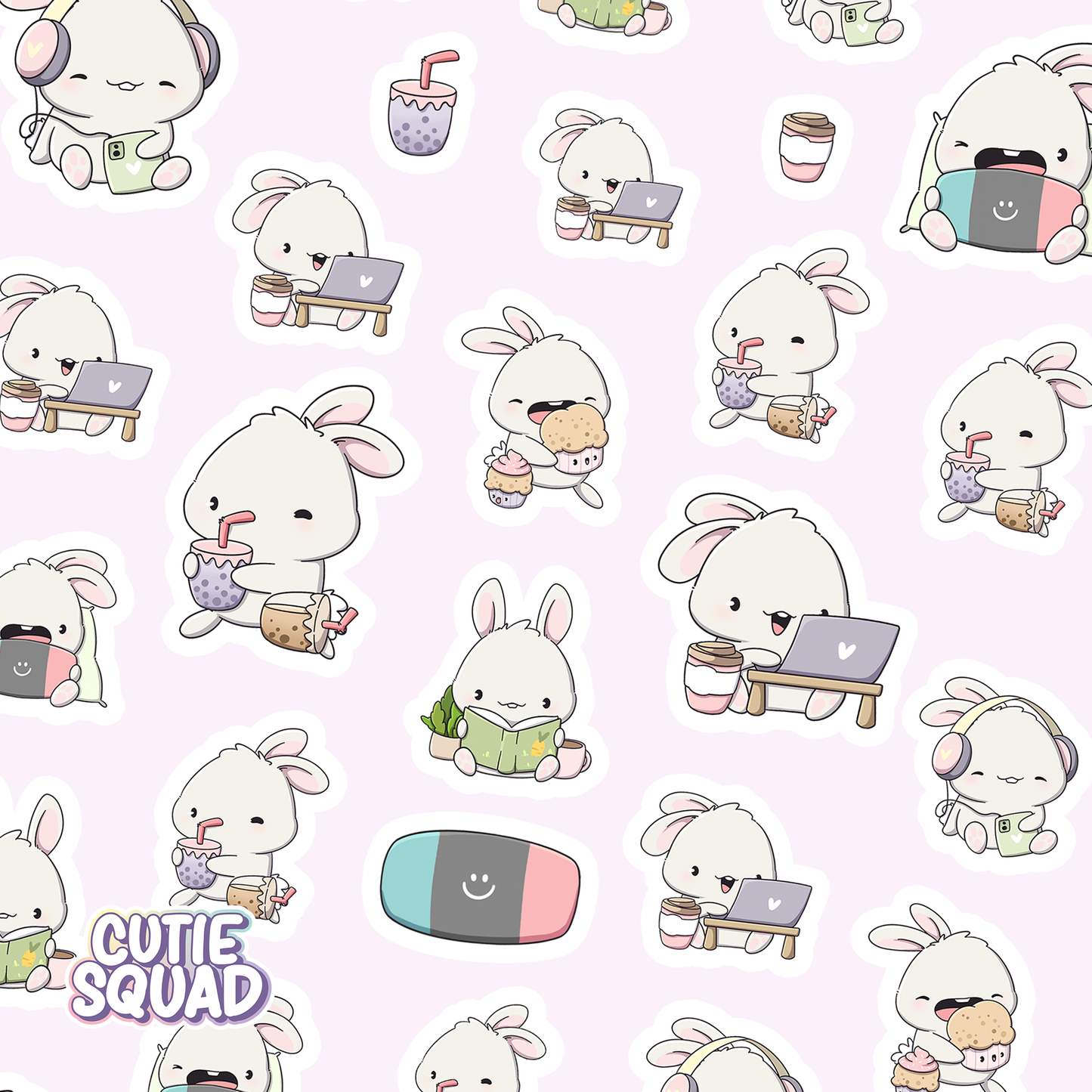 Planches d'autocollants Lapin Cozy