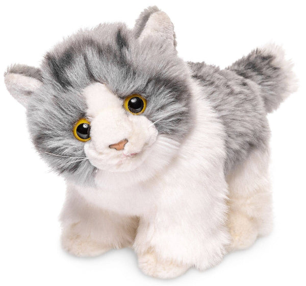 Chaton debout (gris-blanc) - peluche Uni Toys