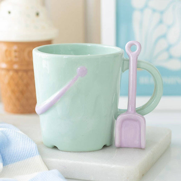 Pastel Mug Bucket with Spoon and Shovel