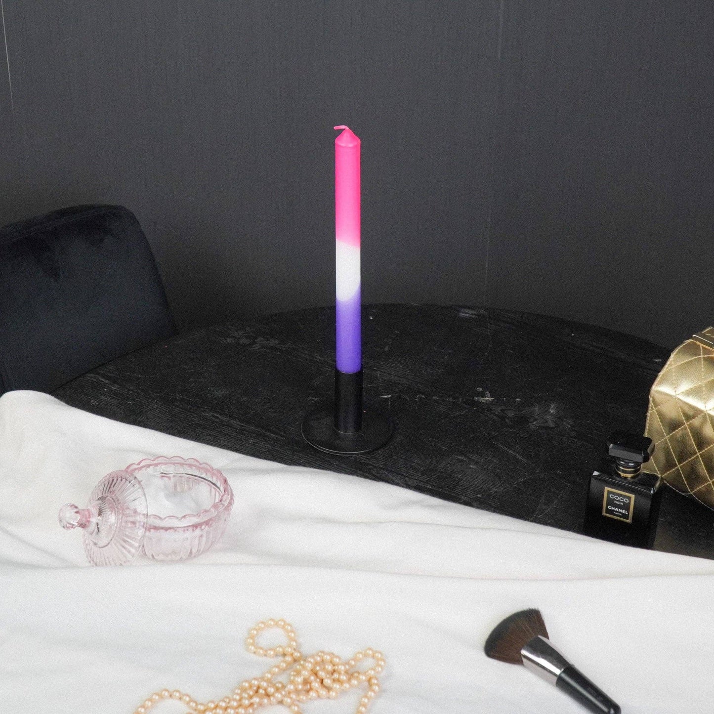 Candlestick - Basic - Metal - Black - 8x8x6.5cm