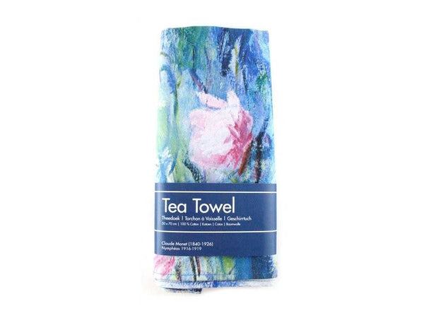 Monet tea towel with Water Lilies design