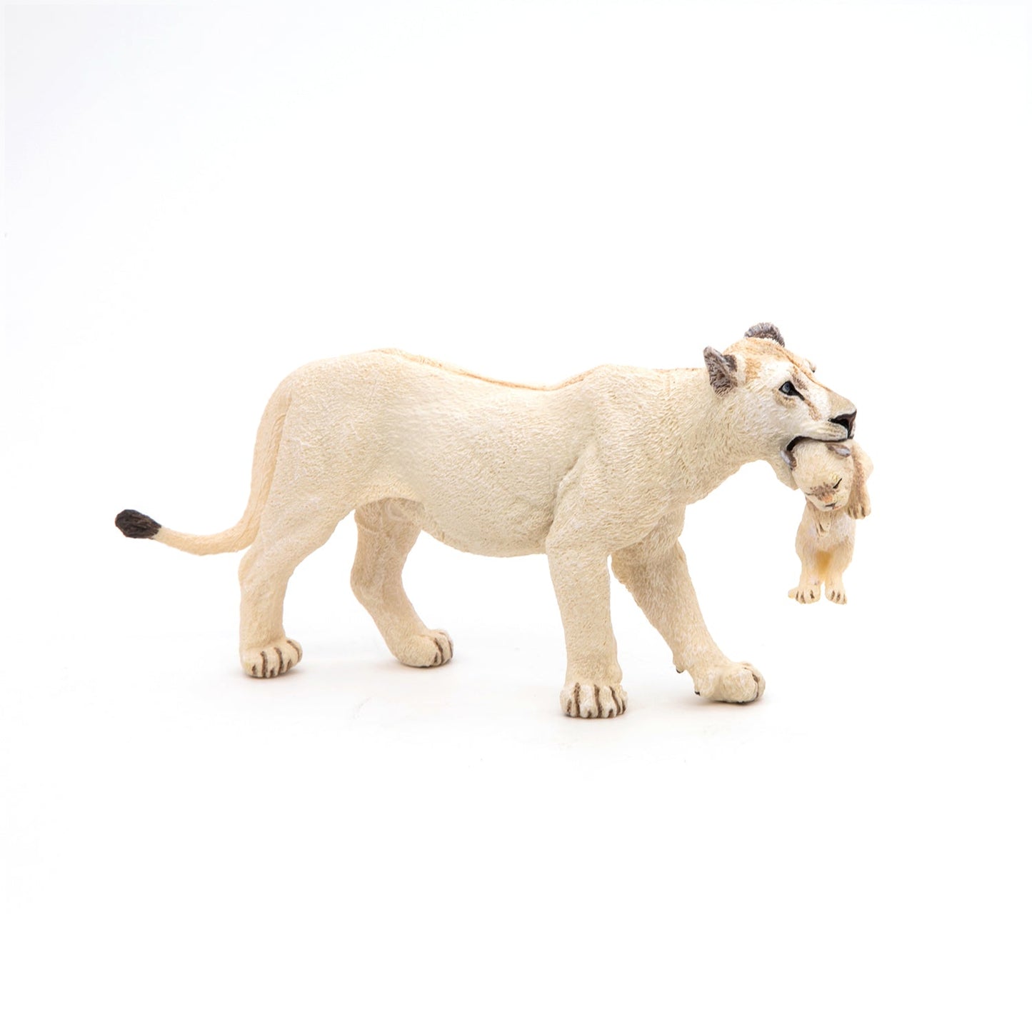 White Lioness figurine with cub