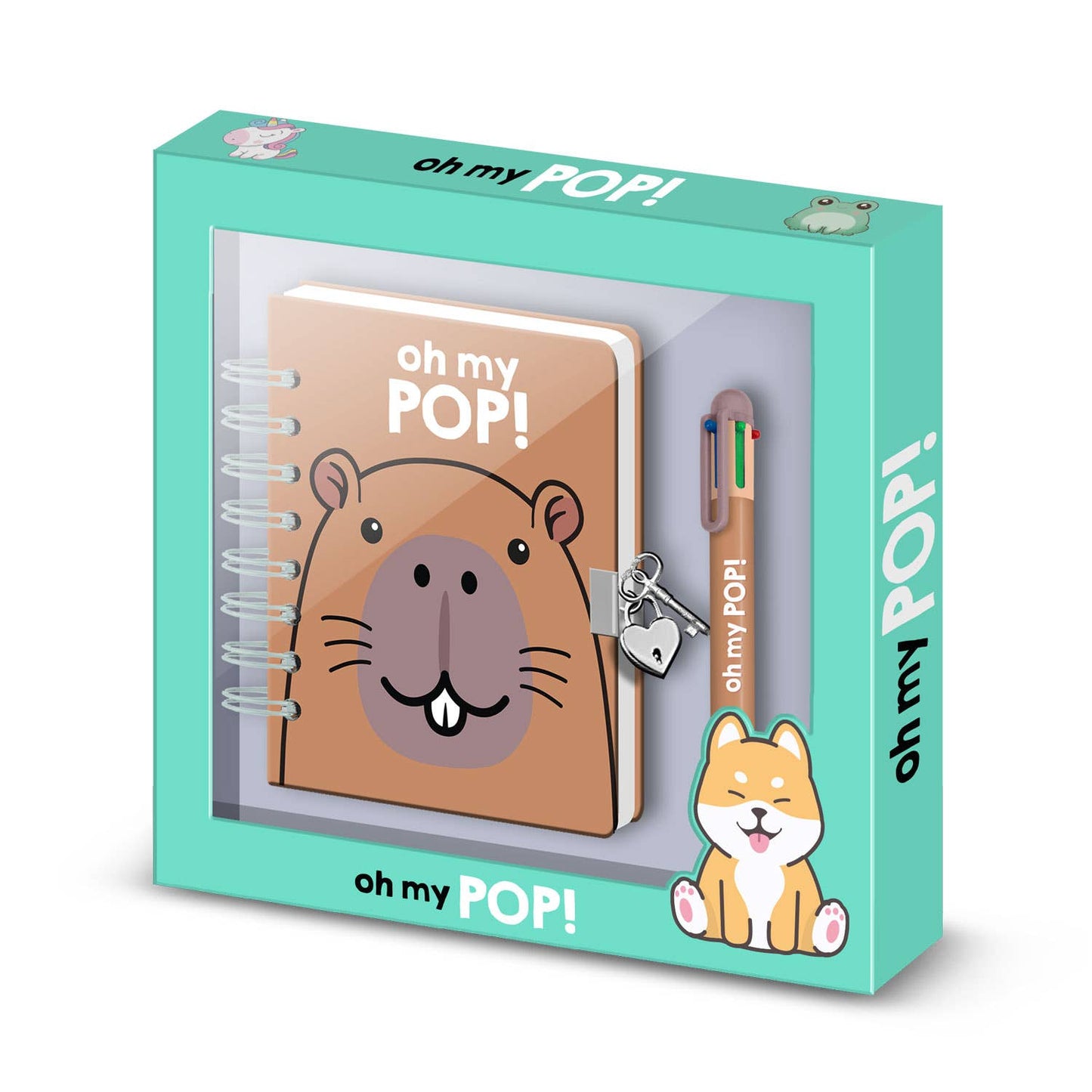 Oh My Pop Capybara - A5 notitieboekpakket + 6-kleurenpen