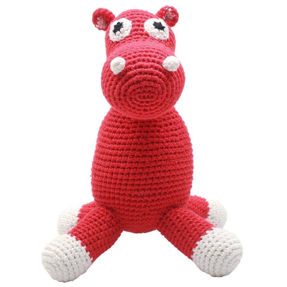 Crochet Plush Toy - Red Hippopotamus
