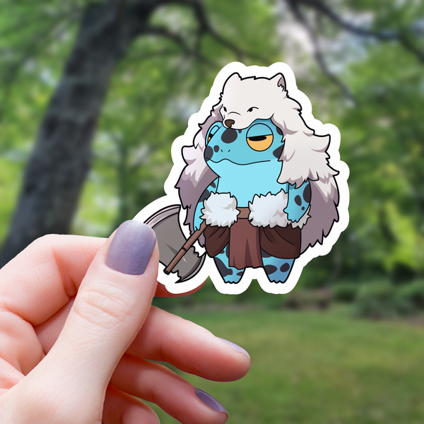 Barbarian Frog Sticker TTRPG