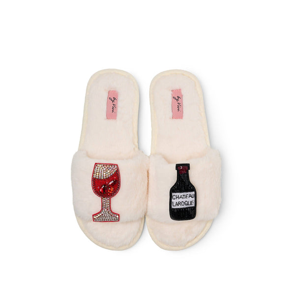 Pair of slippers brooches - Wine red