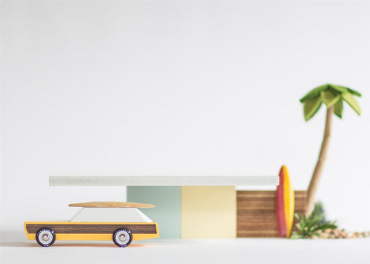 Candycar World Wooden Car - Station Wagon with Surfboard
