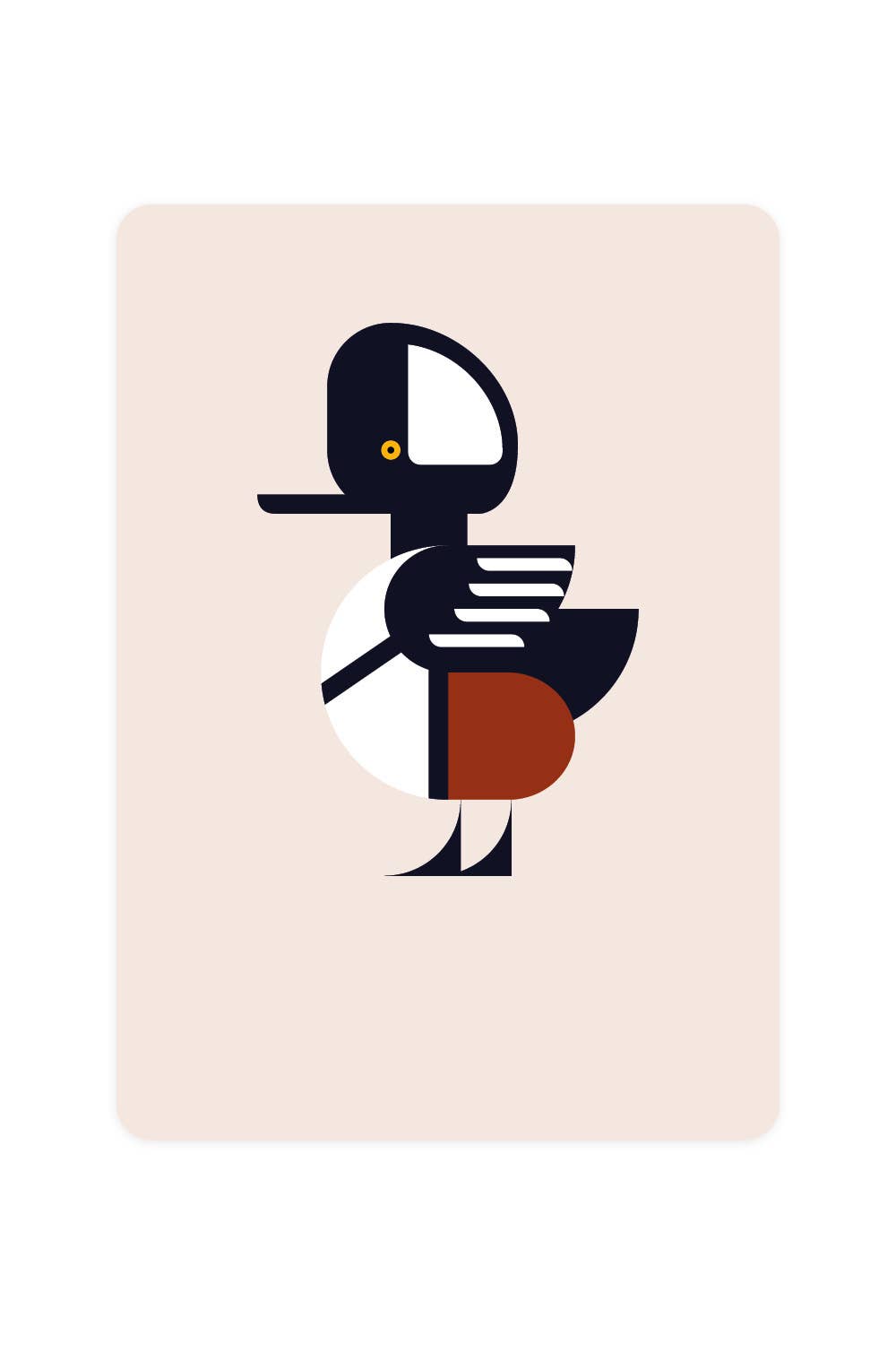 Postcard with Hooded Merganser