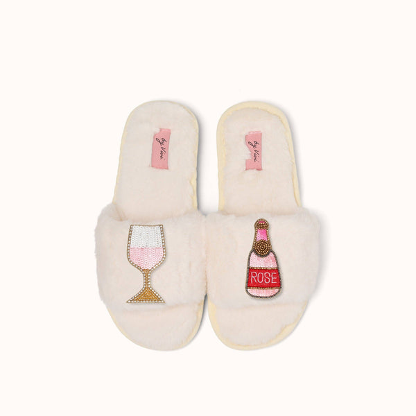 Pair of slippers brooches - Rosé wine