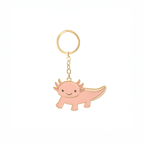 Axolotl enamel keychain