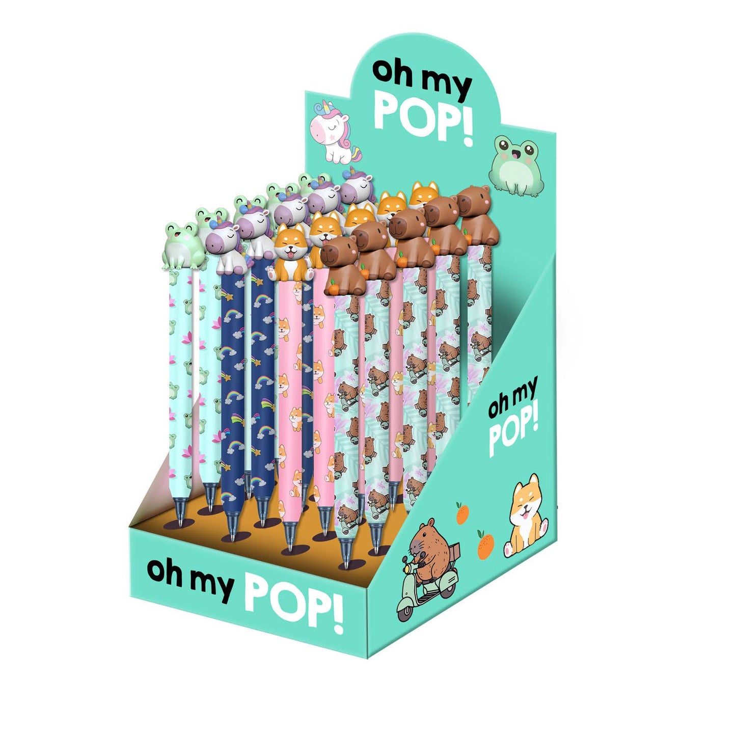 Oh My Pop Mix-Présentoir 24 Unités Stylo Gel Effaçable