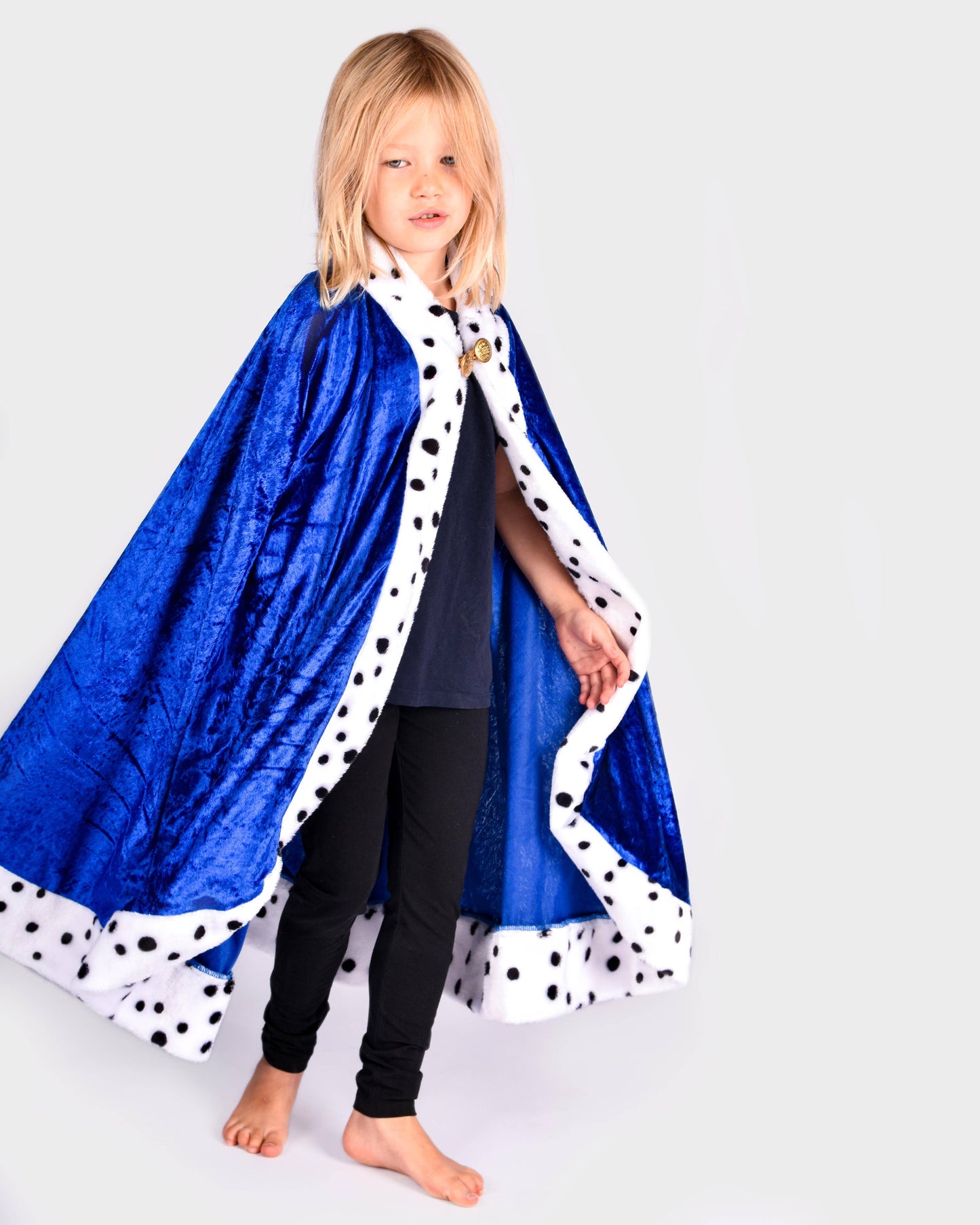 The King Blue Velvet Cape (4-8 years)