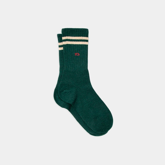 Retro Socks - Teal, Beige Stripes