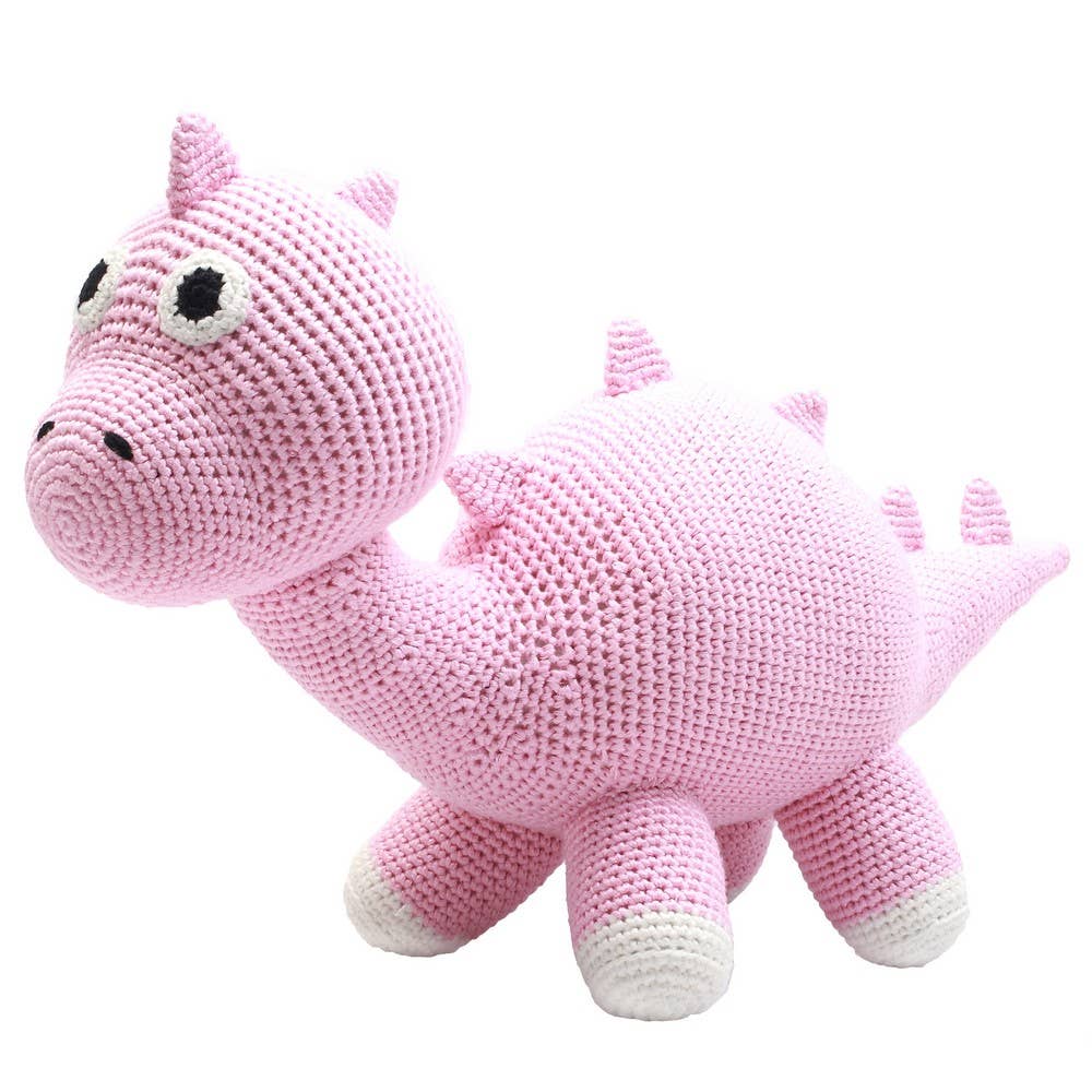 XL Crochet Plush Toy - Light Pink Dino