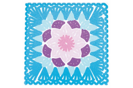 CROCHET SQUARE TILE 20CM 6 ASSORTED - 5901286