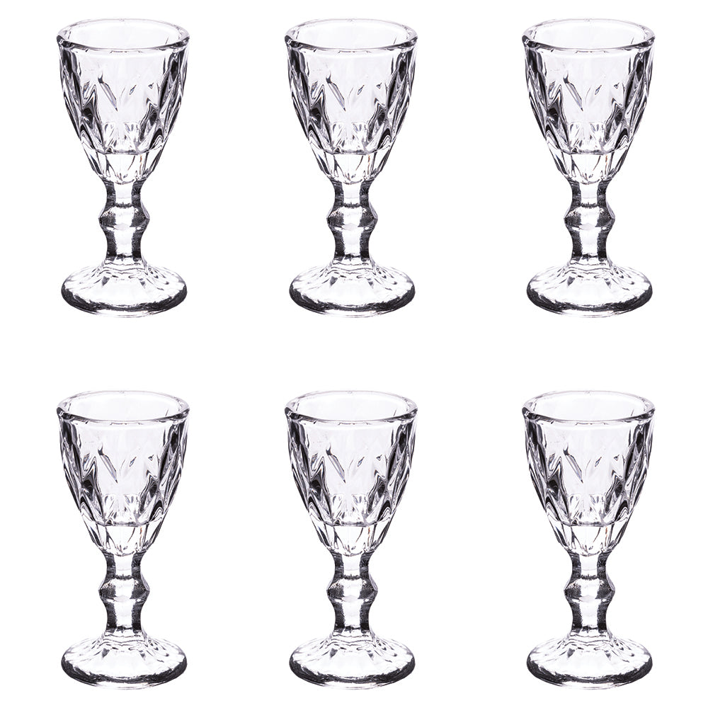 PRISMA SET 6 TRANSPARENT LIQUOR GLASSES - 5909854