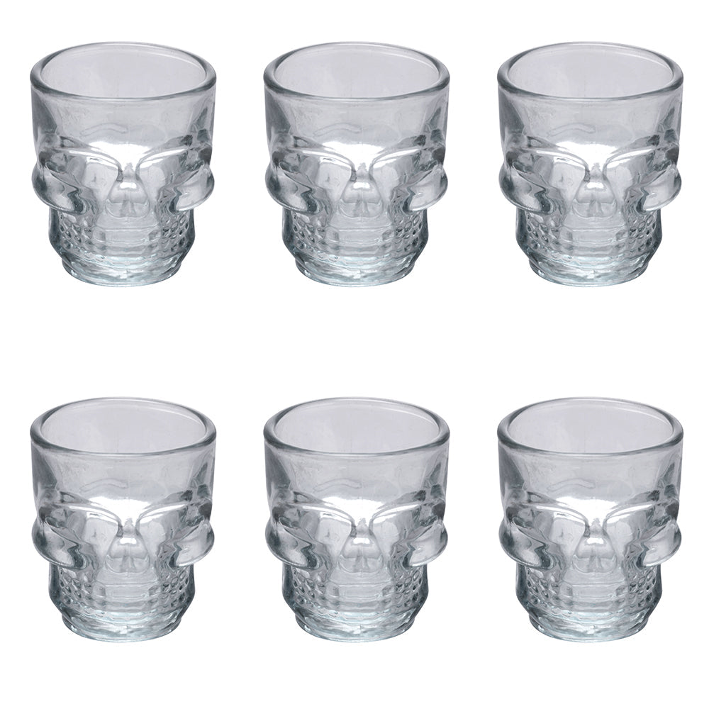 SKULL ICE SET OF 6 TRANSPARENT LIQUEUR GLASSES - 5913489
