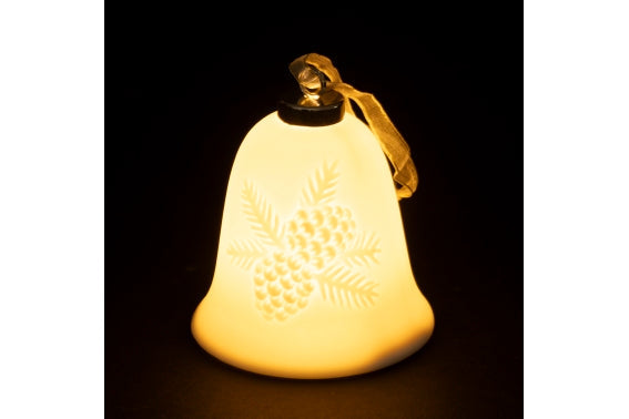 DECORATIVE BELL PINECONES RELIEF, STRING + LED - 5916460