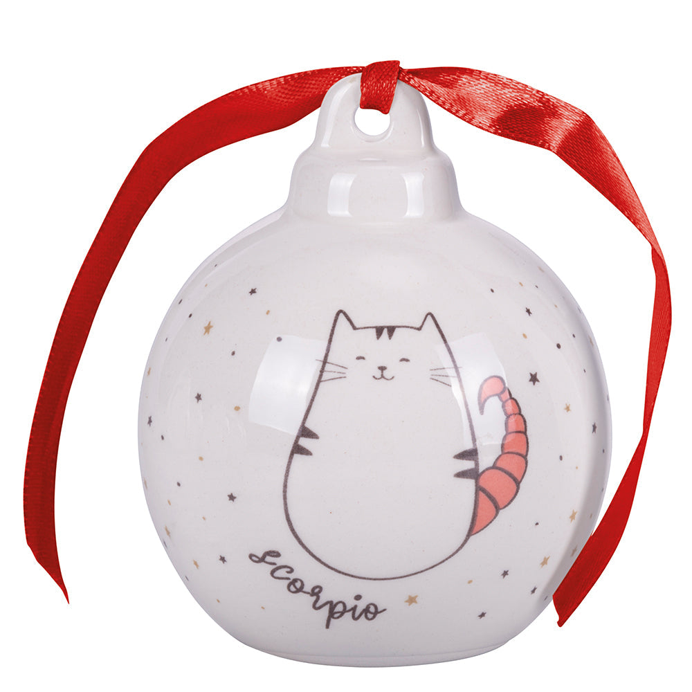 Ceramic Christmas bauble, Oroscocats Scorpio