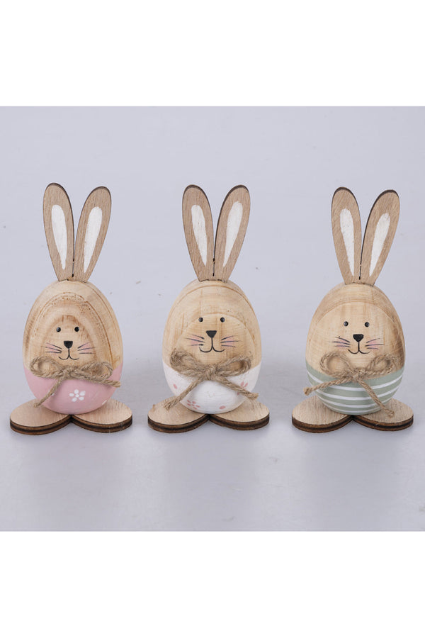 EASTER WOODEN BUNNY 3 ASST - 5918521